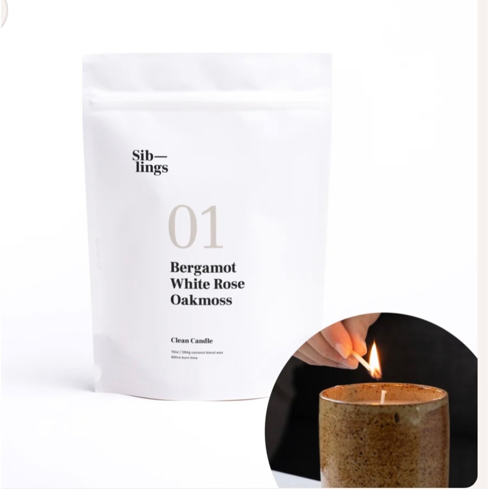 Brand new Siblings No 01 — Bergamot, White Rose, Oakmoss candle kit